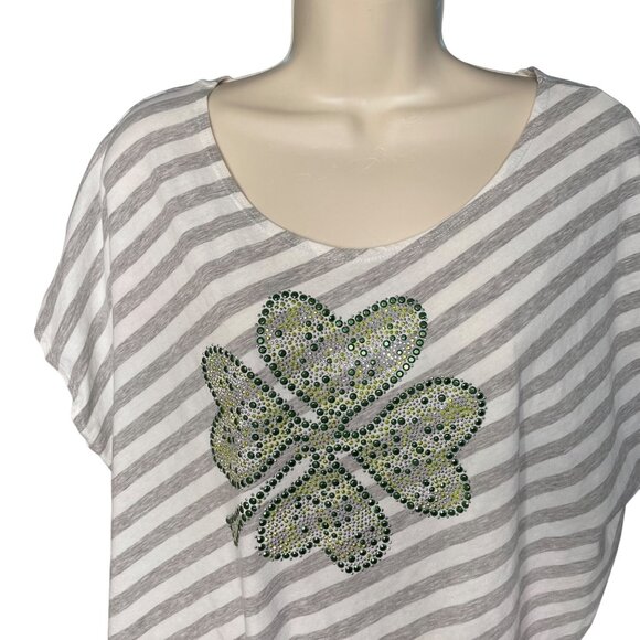 J Mode USA Womens Crop Top Irish Shamrock Blouse Plus Size 3X u - Picture 2 of 7